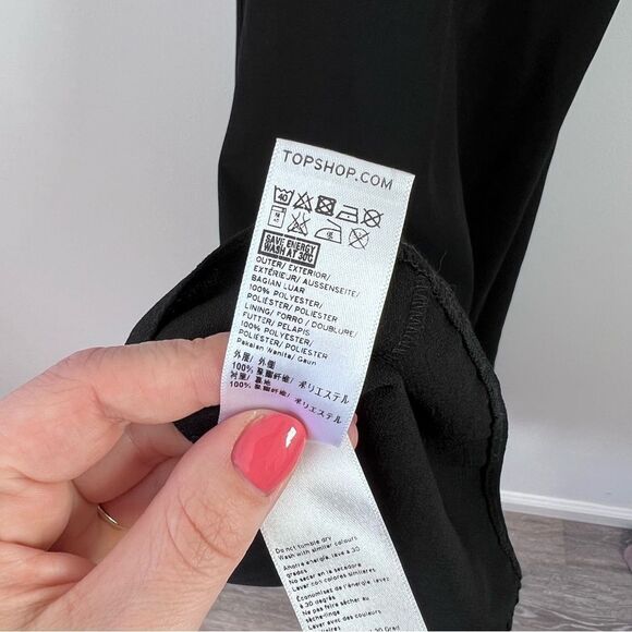 Topshop black‎ strappy v neck midi dress - Picture 4 of 4